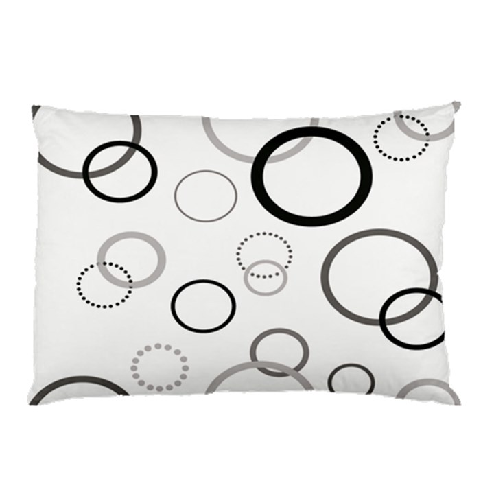 Circle Round Black Grey Pillow Case