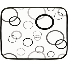 Circle Round Black Grey Fleece Blanket (mini) by Mariart