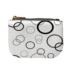 Circle Round Black Grey Mini Coin Purses by Mariart