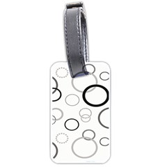 Circle Round Black Grey Luggage Tags (one Side) 