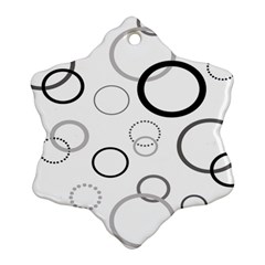 Circle Round Black Grey Ornament (snowflake)