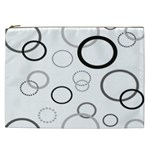 Circle Round Black Grey Cosmetic Bag (XXL)  Front