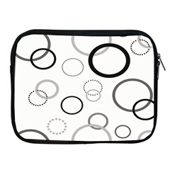 Circle Round Black Grey Apple Ipad 2/3/4 Zipper Cases