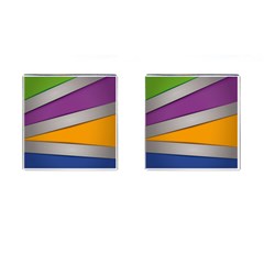 Colorful Geometry Shapes Line Green Grey Pirple Yellow Blue Cufflinks (square)