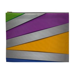 Colorful Geometry Shapes Line Green Grey Pirple Yellow Blue Cosmetic Bag (xl)