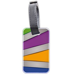 Colorful Geometry Shapes Line Green Grey Pirple Yellow Blue Luggage Tags (two Sides)