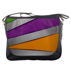 Colorful Geometry Shapes Line Green Grey Pirple Yellow Blue Messenger Bags by Mariart