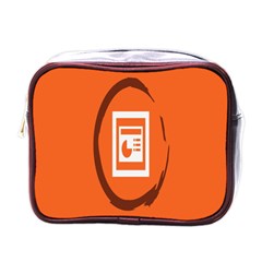 Circles Orange Mini Toiletries Bags