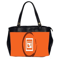 Circles Orange Office Handbags (2 Sides) 