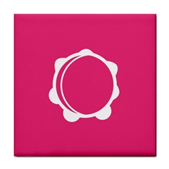 Circle White Pink Tile Coasters