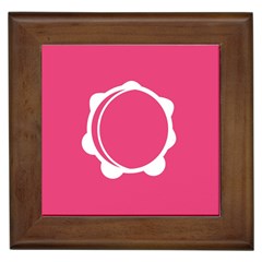 Circle White Pink Framed Tiles by Mariart