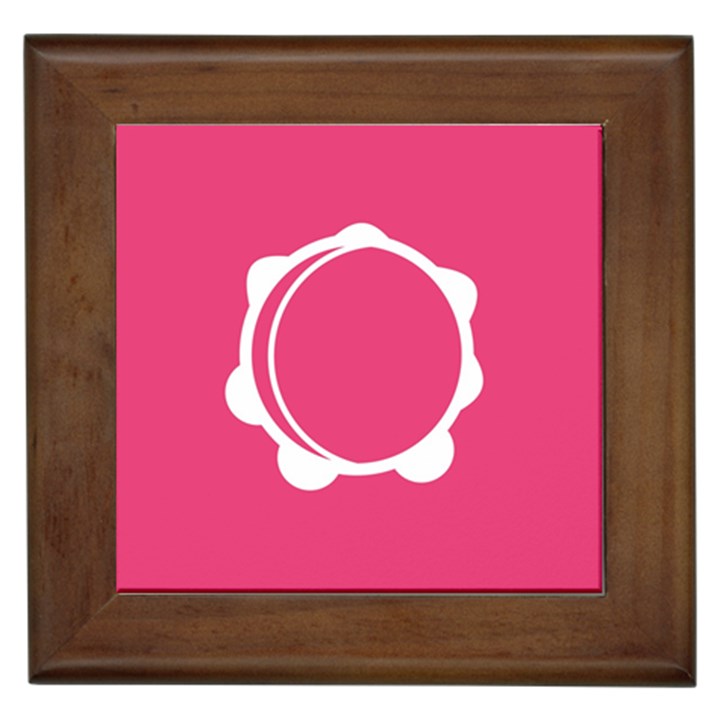 Circle White Pink Framed Tiles