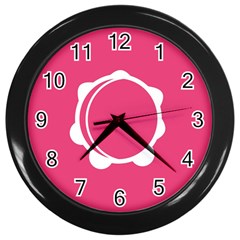 Circle White Pink Wall Clocks (black)