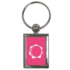 Circle White Pink Key Chains (rectangle) 