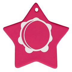 Circle White Pink Star Ornament (two Sides)