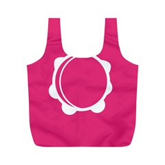 Circle White Pink Full Print Recycle Bags (m)  by Mariart