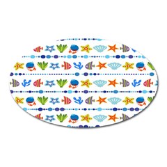 Coral Reef Fish Coral Star Oval Magnet