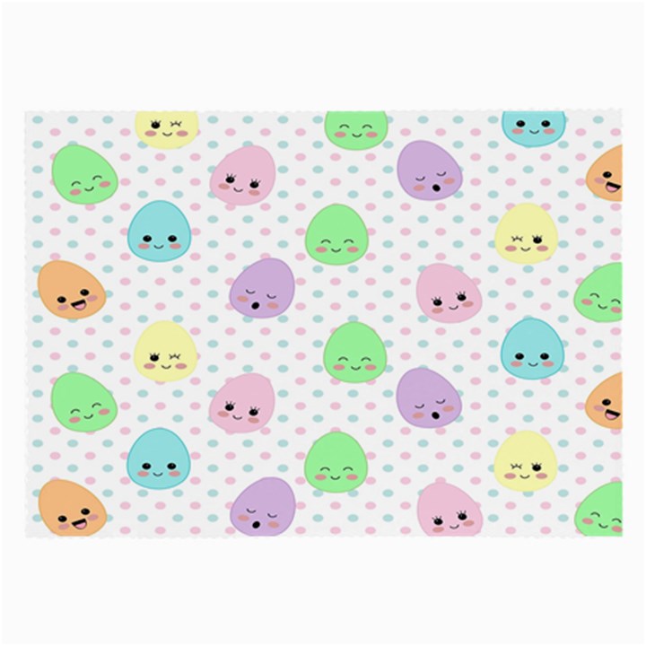 Egg Easter Smile Face Cute Babby Kids Dot Polka Rainbow Large Glasses Cloth (2-Side)