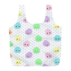 Egg Easter Smile Face Cute Babby Kids Dot Polka Rainbow Full Print Recycle Bags (l)  by Mariart