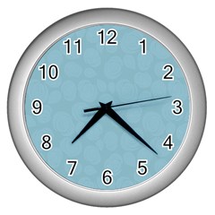 Floral Pattern Wall Clocks (silver) 