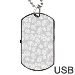 Floral Pattern Dog Tag Usb Flash (one Side) by Valentinaart