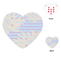 Flower Floral Sunflower Line Horizontal Pink White Blue Playing Cards (heart) 