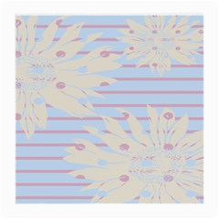 Flower Floral Sunflower Line Horizontal Pink White Blue Medium Glasses Cloth by Mariart