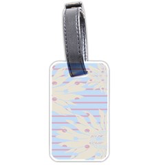 Flower Floral Sunflower Line Horizontal Pink White Blue Luggage Tags (one Side)  by Mariart