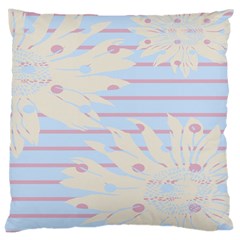 Flower Floral Sunflower Line Horizontal Pink White Blue Large Cushion Case (two Sides)
