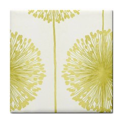 Flower Floral Yellow Tile Coasters