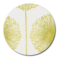 Flower Floral Yellow Round Mousepads by Mariart