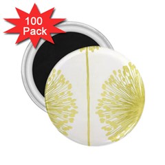 Flower Floral Yellow 2 25  Magnets (100 Pack) 