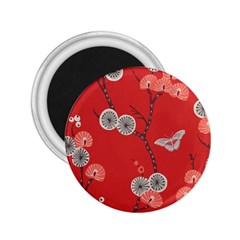 Dandelions Red Butterfly Flower Floral 2 25  Magnets