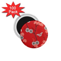 Dandelions Red Butterfly Flower Floral 1 75  Magnets (100 Pack) 