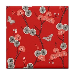 Dandelions Red Butterfly Flower Floral Face Towel by Mariart