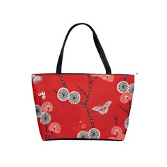 Dandelions Red Butterfly Flower Floral Shoulder Handbags
