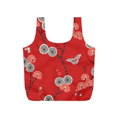 Dandelions Red Butterfly Flower Floral Full Print Recycle Bags (s) 