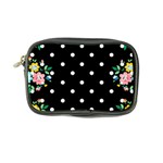 Flower Frame Floral Polkadot White Black Coin Purse Front