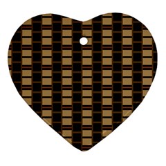 Geometric Shapes Plaid Line Heart Ornament (two Sides) by Mariart