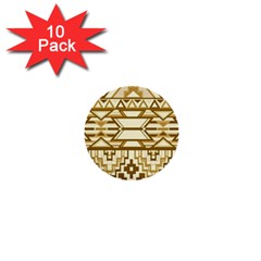 Geometric Seamless Aztec Gold 1  Mini Buttons (10 Pack) 