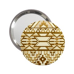 Geometric Seamless Aztec Gold 2 25  Handbag Mirrors