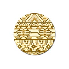 Geometric Seamless Aztec Gold Magnet 3  (round)