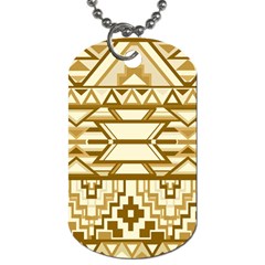 Geometric Seamless Aztec Gold Dog Tag (one Side)