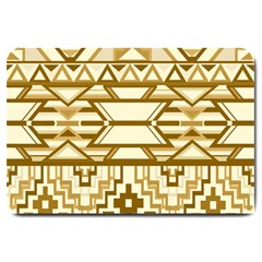 Geometric Seamless Aztec Gold Large Doormat  by Mariart