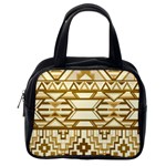 Geometric Seamless Aztec Gold Classic Handbags (One Side) Front