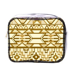 Geometric Seamless Aztec Gold Mini Toiletries Bags