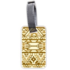 Geometric Seamless Aztec Gold Luggage Tags (one Side)  by Mariart