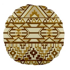Geometric Seamless Aztec Gold Large 18  Premium Flano Round Cushions by Mariart