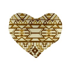 Geometric Seamless Aztec Gold Standard 16  Premium Flano Heart Shape Cushions by Mariart