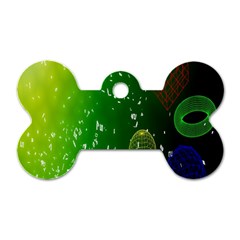 Geometric Shapes Letters Cubes Green Blue Dog Tag Bone (one Side) by Mariart